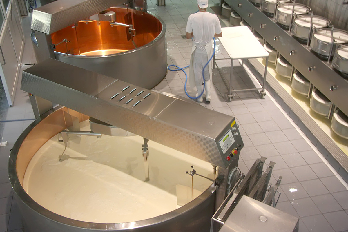 Interior of cheese factory