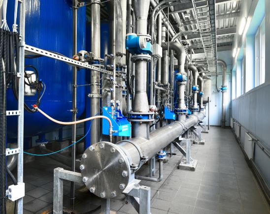 industrial water treatment and boiler room