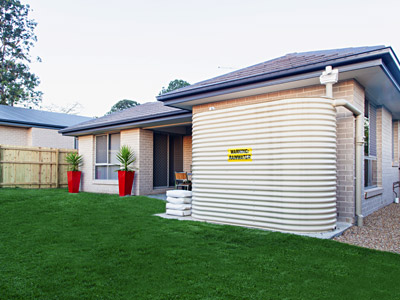 House with rainwater tank